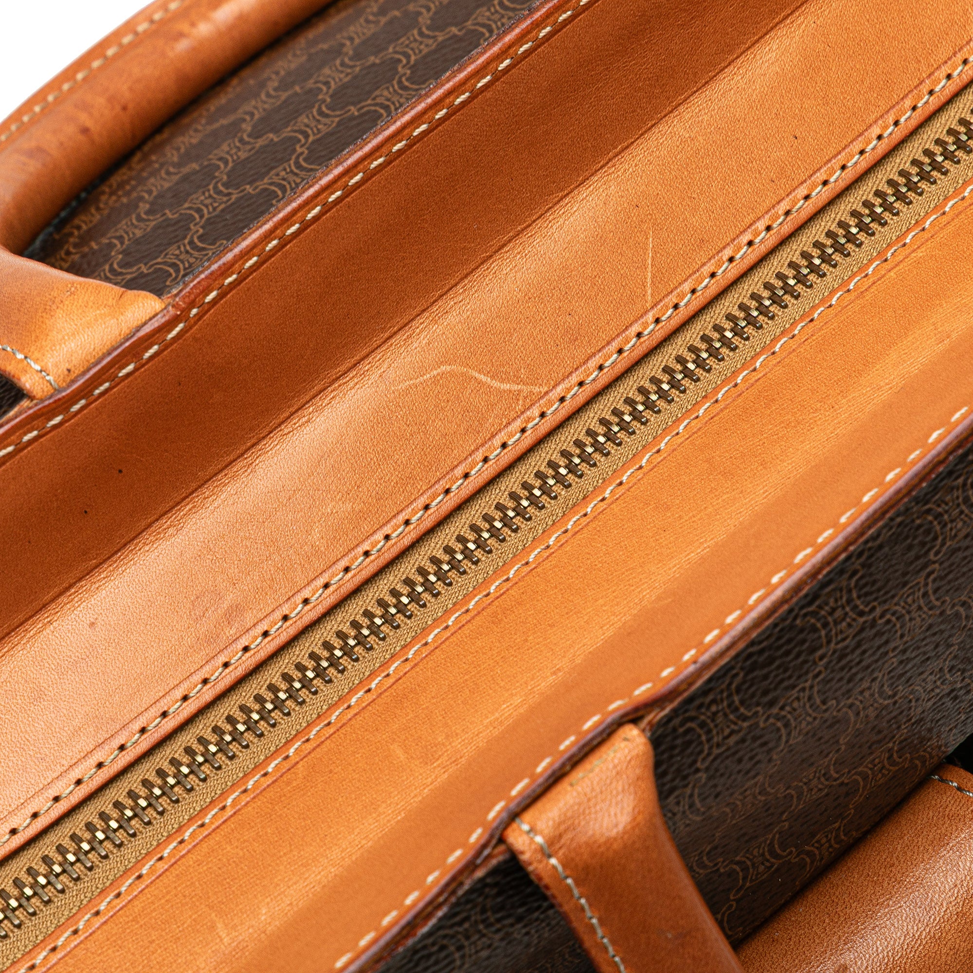 Celine | Pre-Owned Macadam Coated Canvas Handbag | Brown