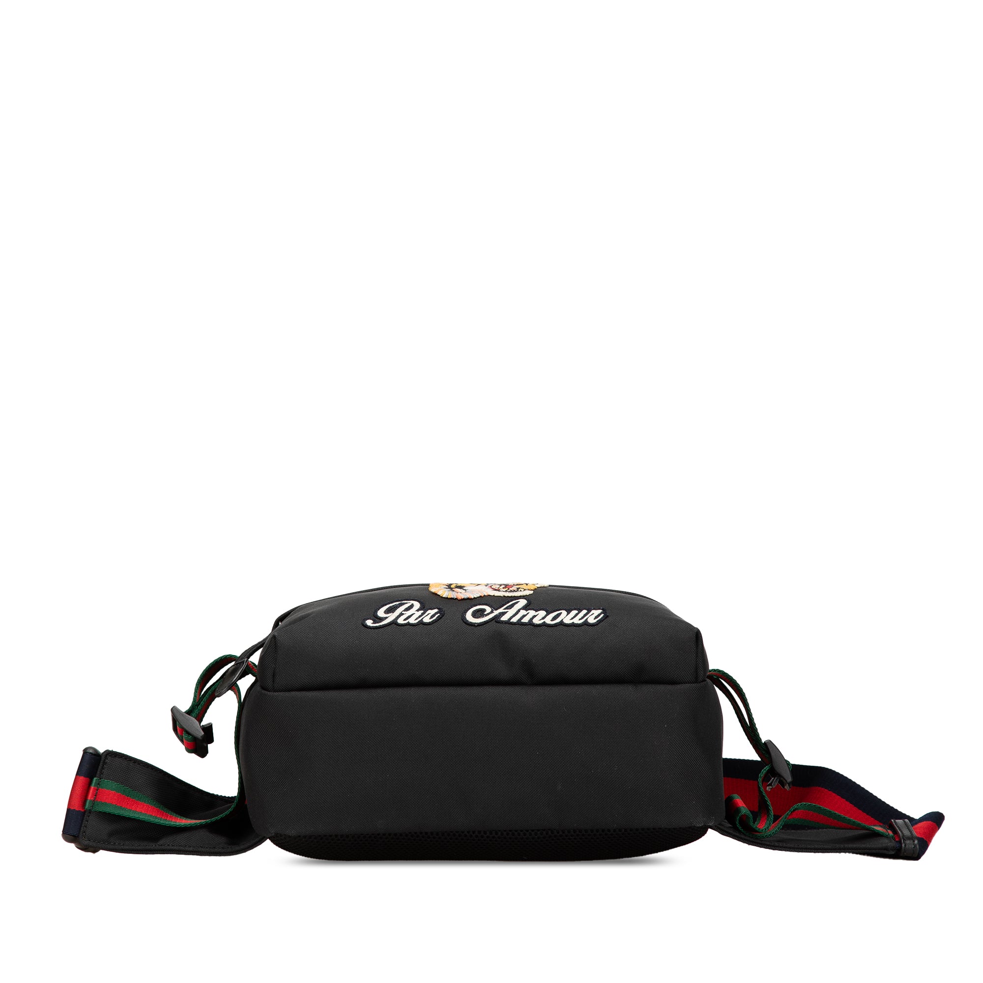 Gucci | Pre-Owned Techno Canvas Web L Aveugle Par Amour Embroidered Belt Bag | Black
