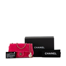 Chanel | Pre-Owned Mini Quilted Velvet Pearl Crush Single Flap | Pink/Dark Pink