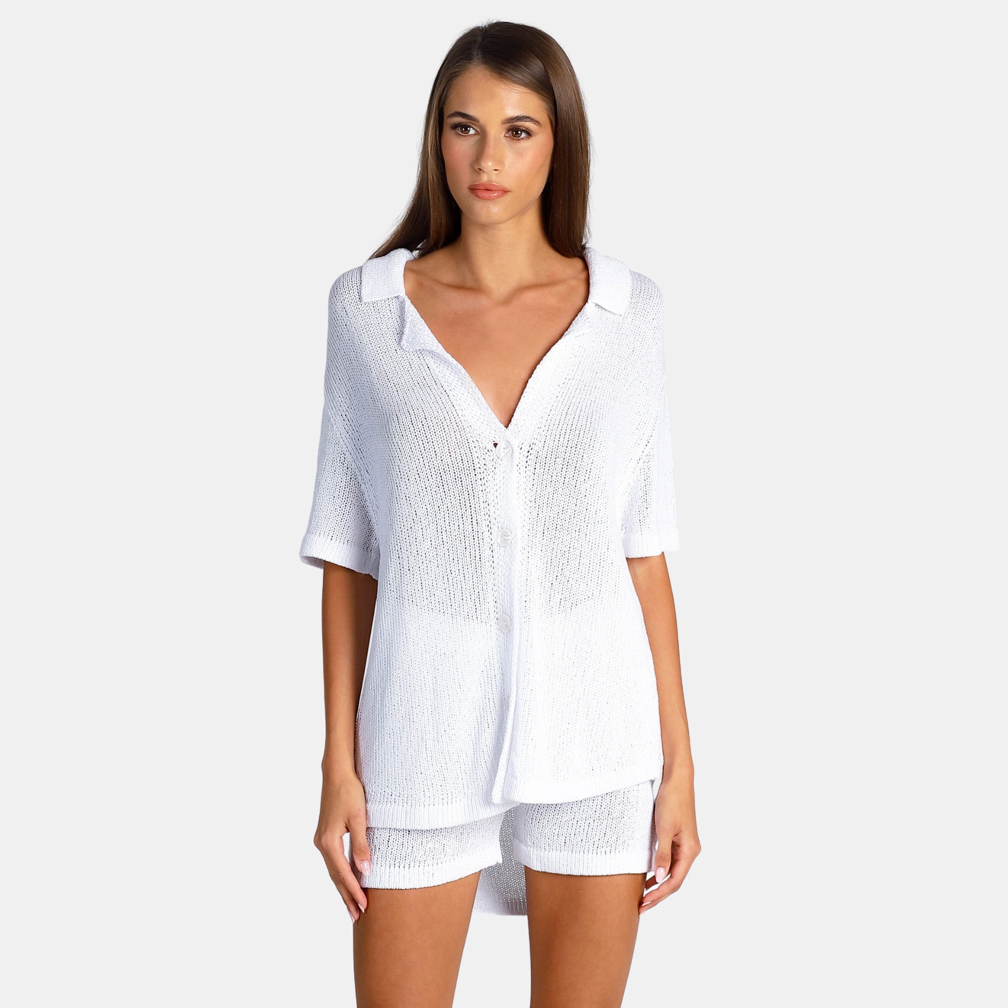 OW Collection OLIVIA Crochet Shorts Account 059 - OW White