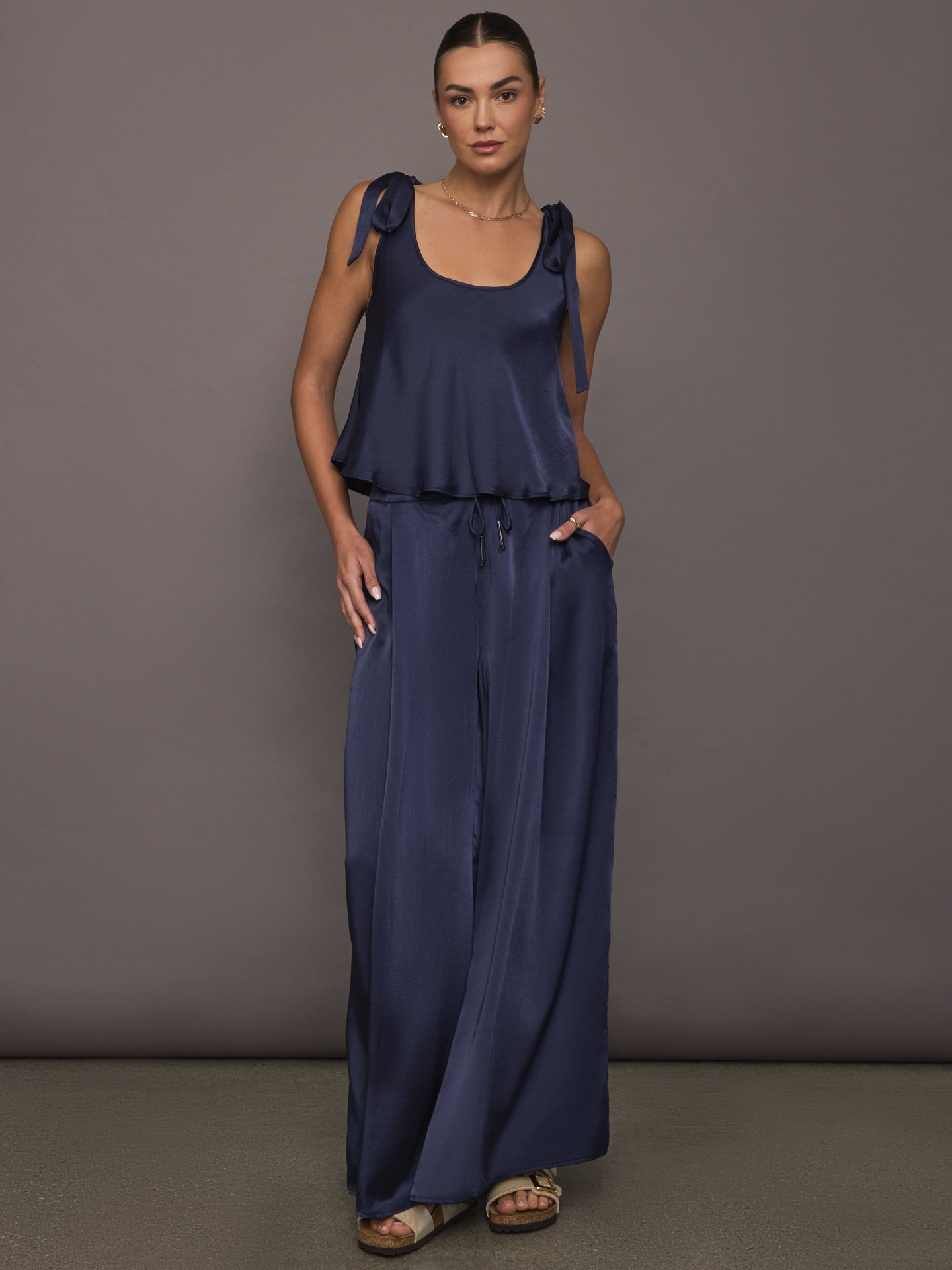 Tribeca Tie Top | Navy