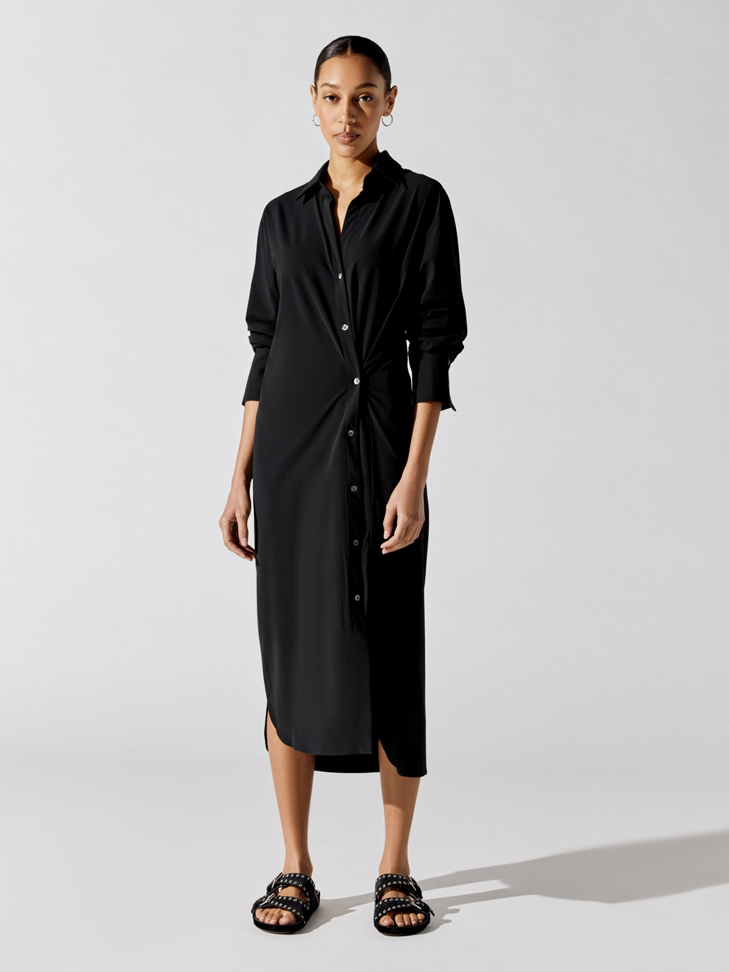 Olivia Convertable Shirt Dress | Noir