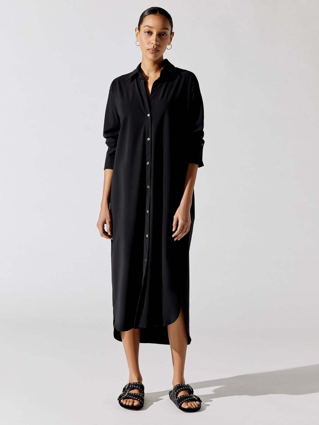 Olivia Convertable Shirt Dress | Noir