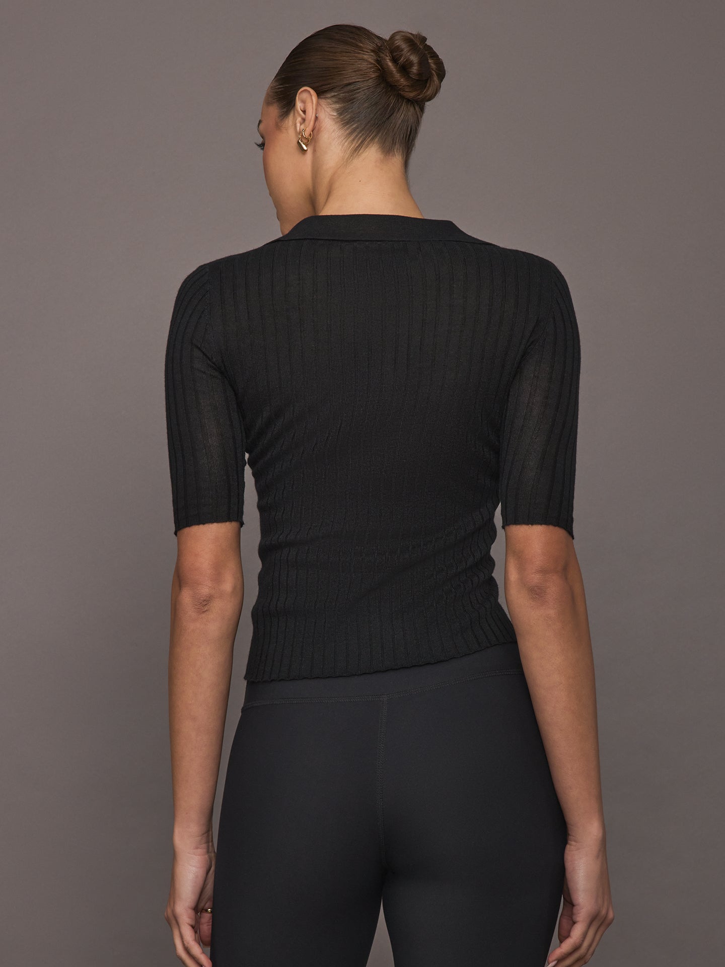 Ona | Ava Short Sleeve Polo | Black