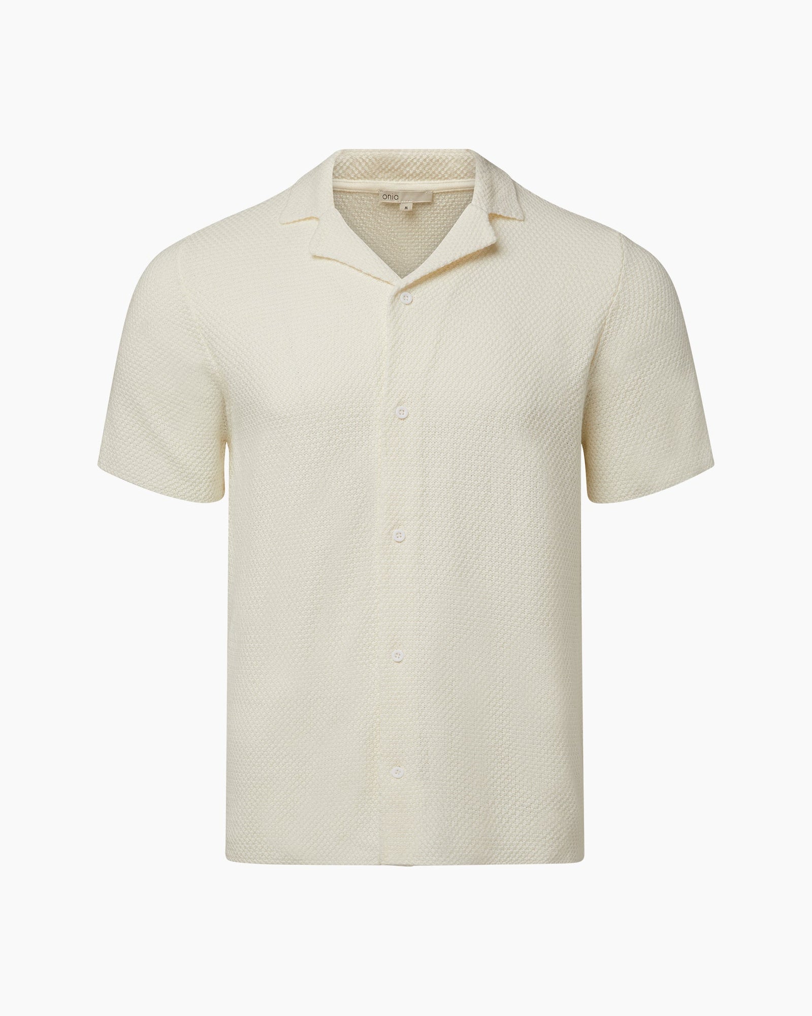 Mens | Cotton Textured Camp Shirt | White