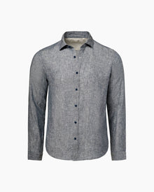 Mens | Linen Slim Fit Shirt | Denim Blue