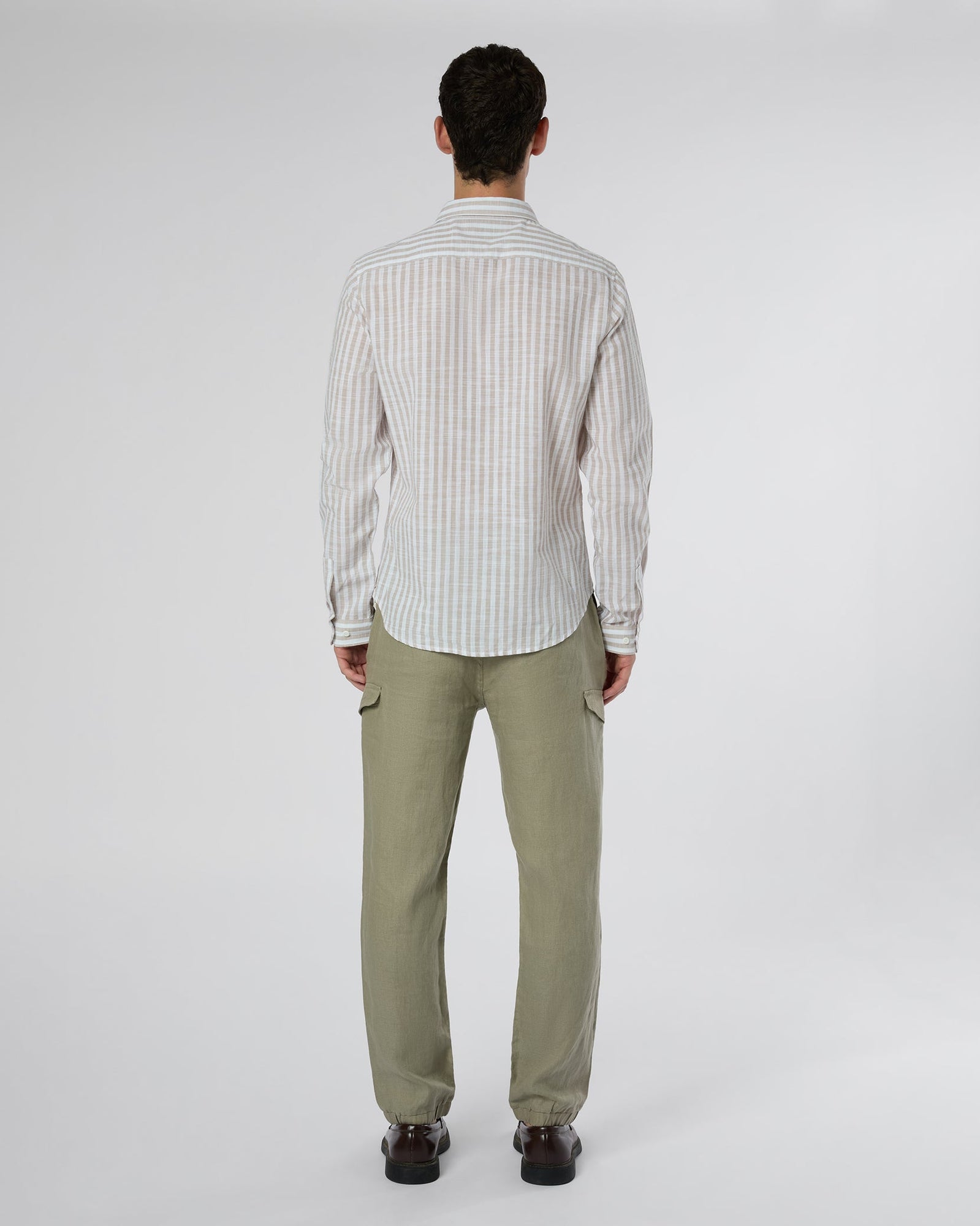 Mens | Linen Cargo Jogger | Light Olive