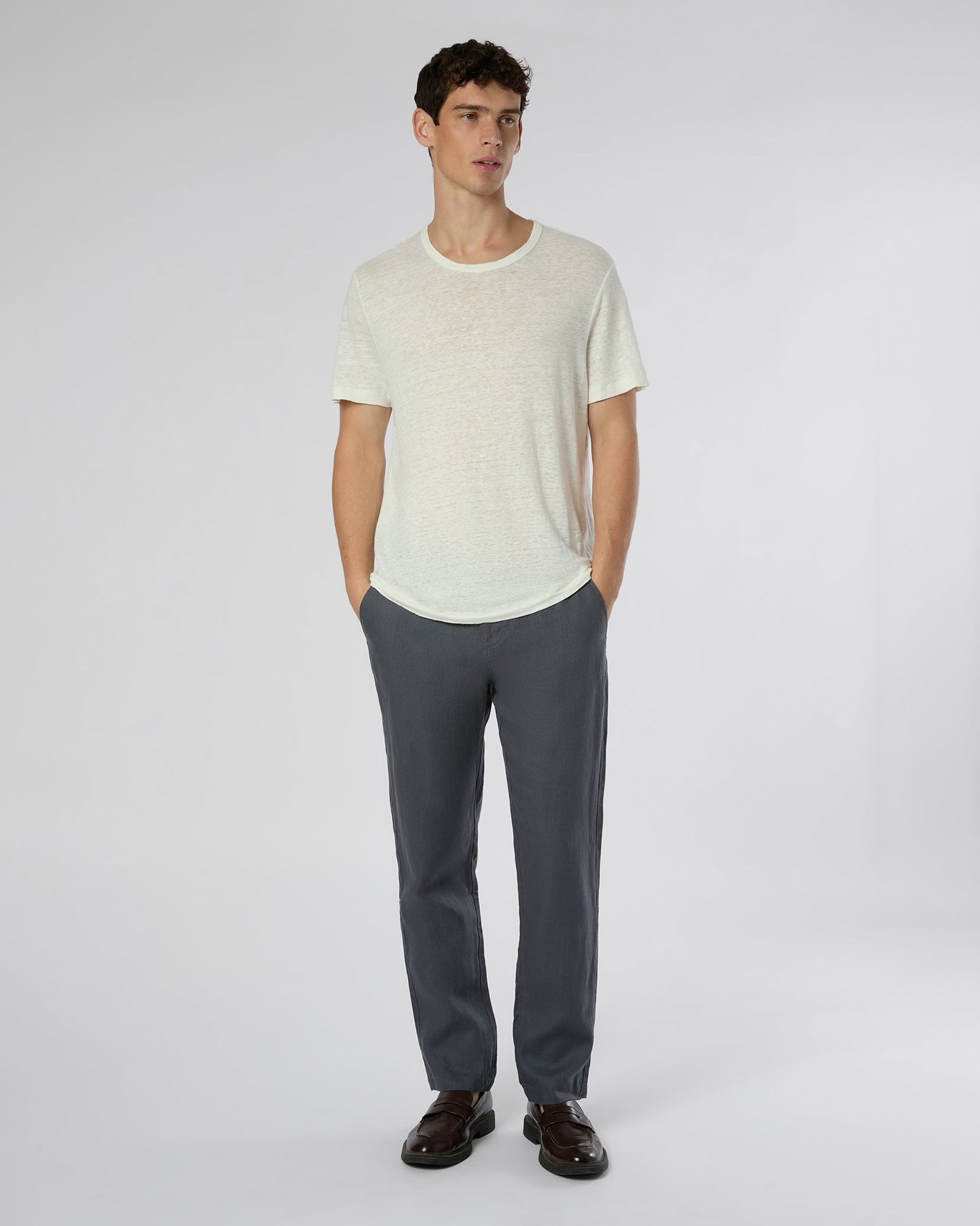 Mens | Linen Trouser | Gunmetal