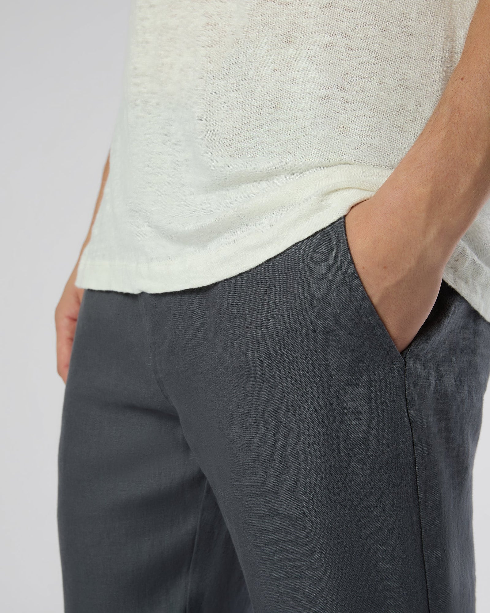 Mens | Linen Trouser | Gunmetal