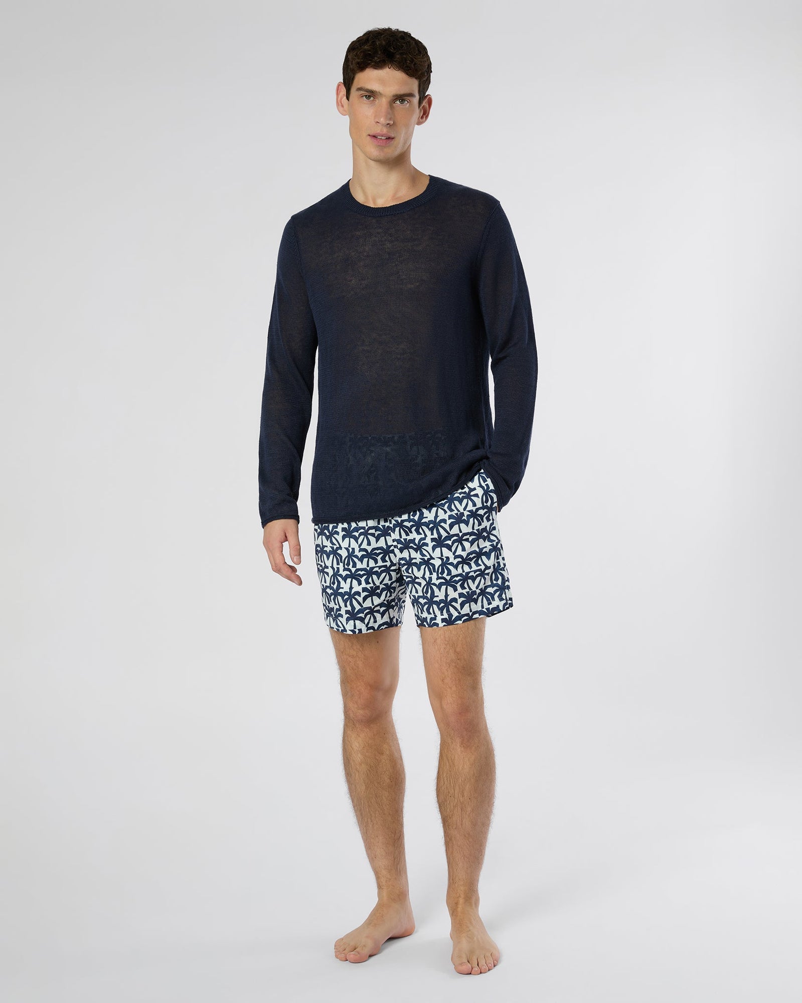 Mens | Charles 5" Swim Trunk - R2025 | White/Deep Navy