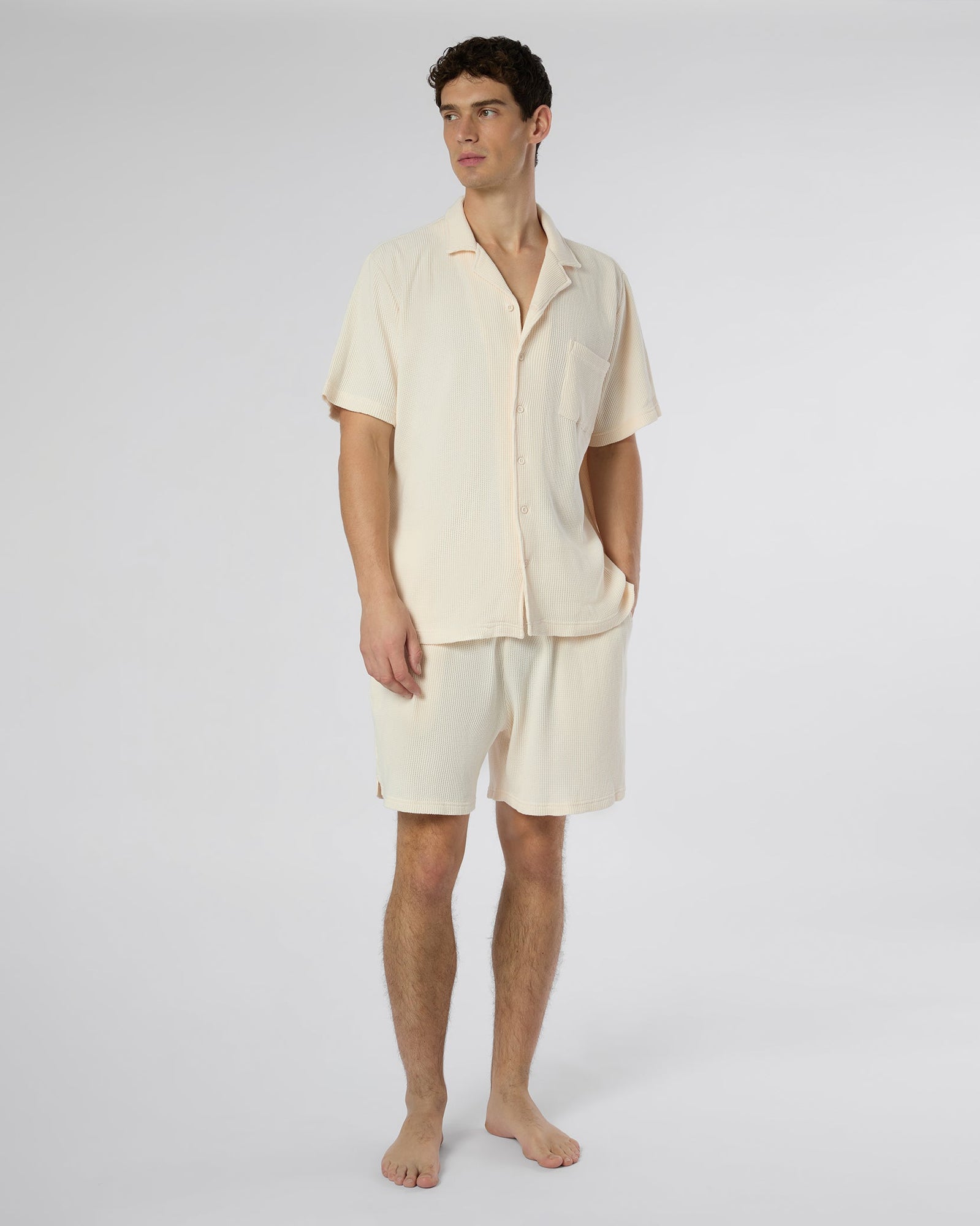 Mens | Macro Waffle Pull-On Short 6" | Salt