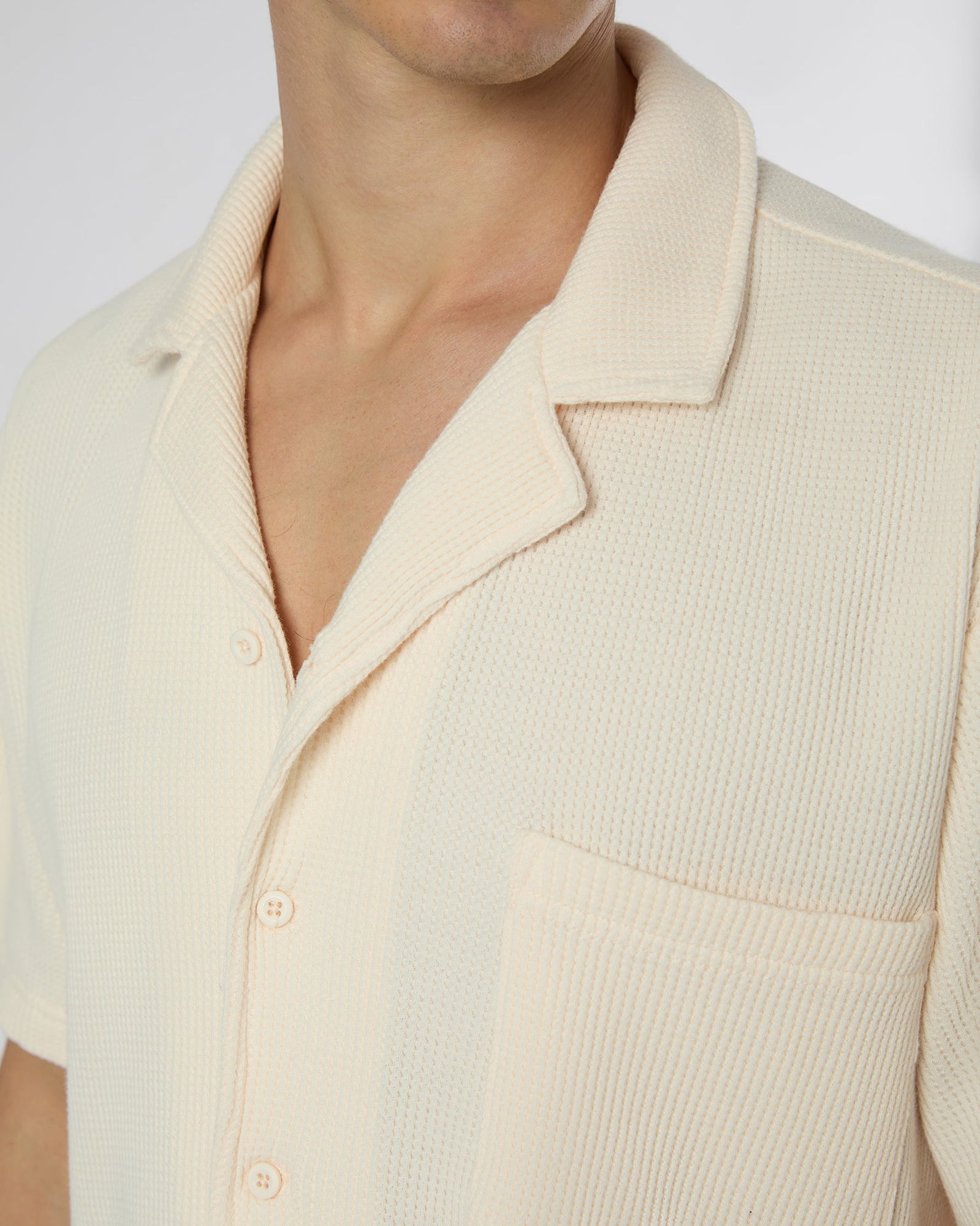 Mens | Macro Waffle Vacation Shirt | Salt