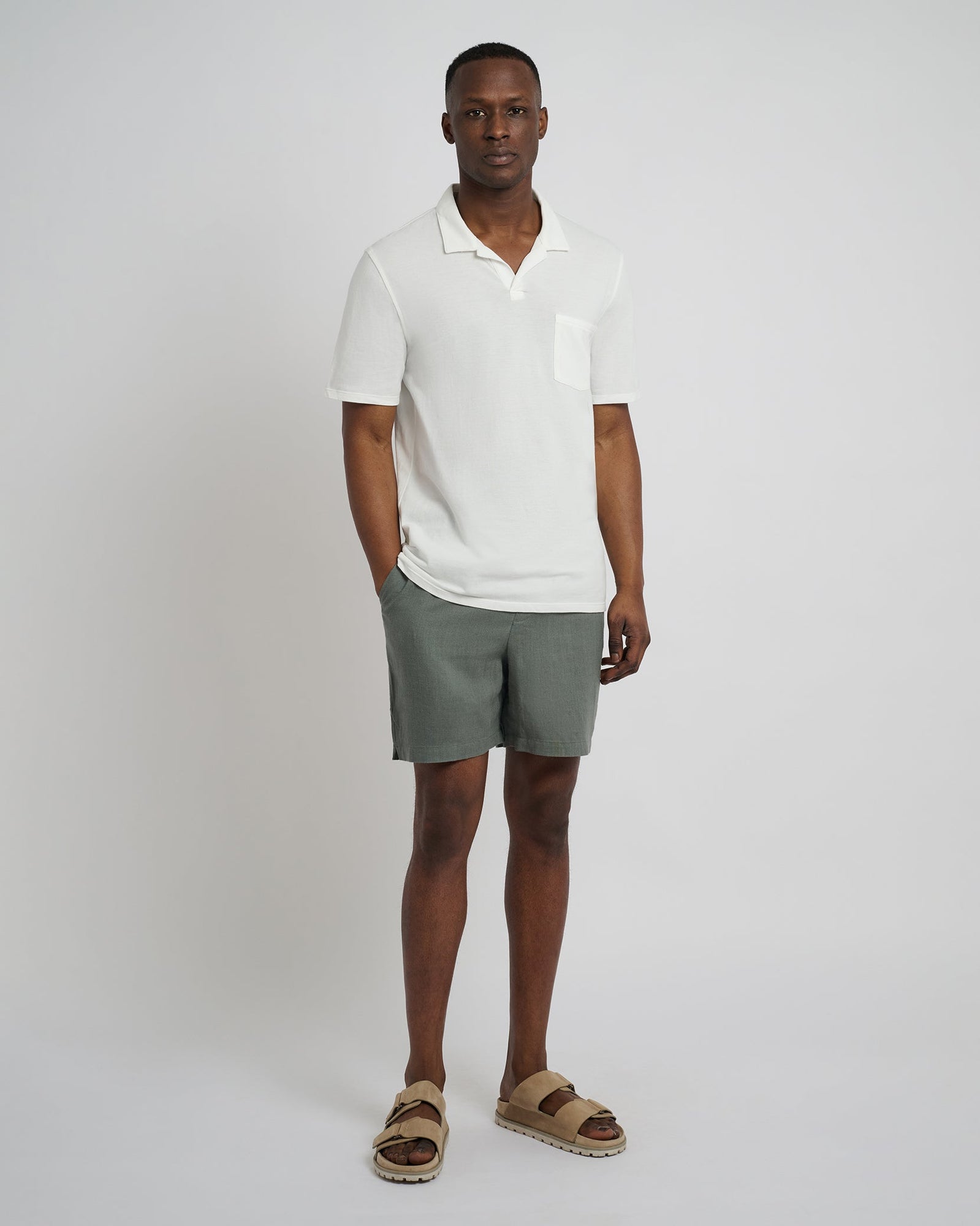 Mens | Johnny Collar Pique Polo | White
