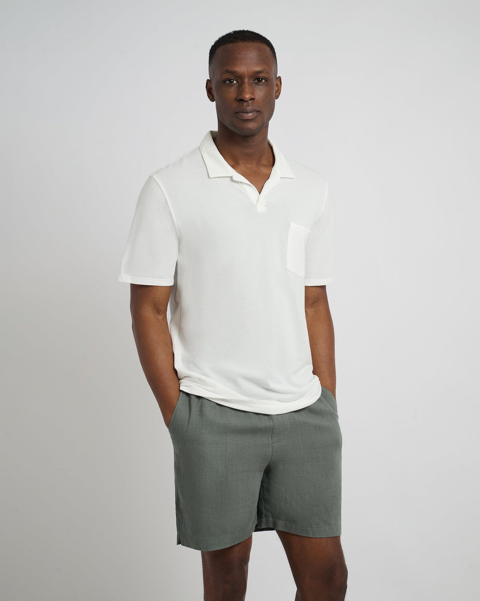 Mens | Johnny Collar Pique Polo | White