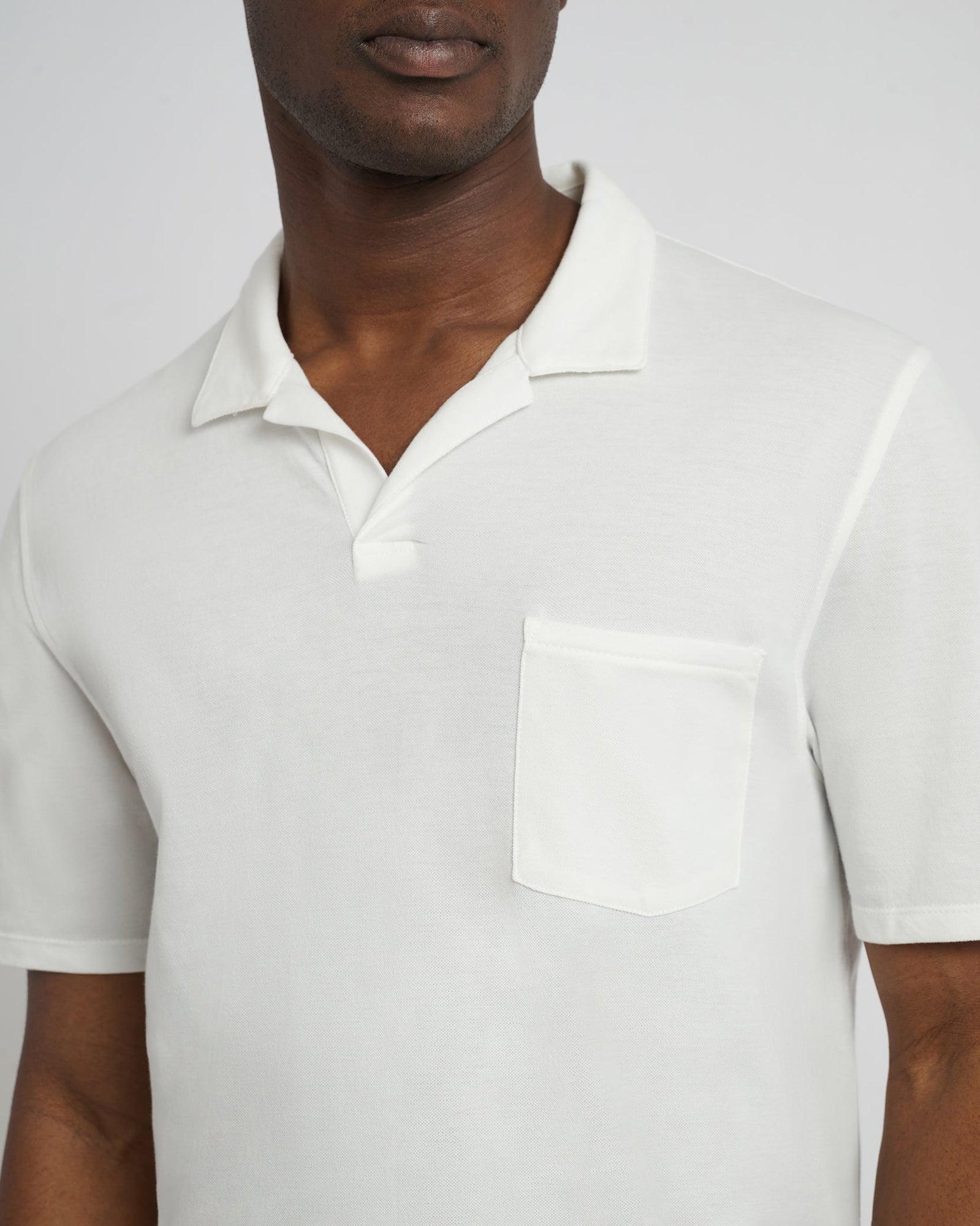 Mens | Johnny Collar Pique Polo | White