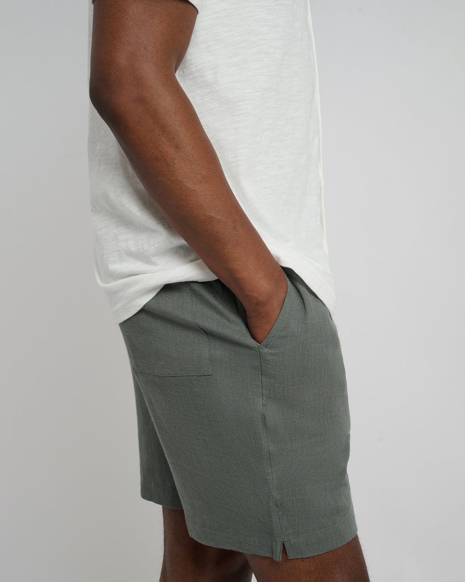 Mens | Classic Pull On Linen Swim Trunk 6in. | Agave