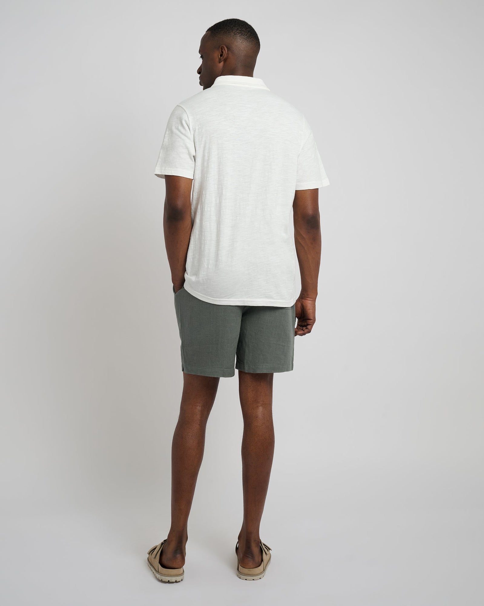 Mens | Classic Pull On Linen Swim Trunk 6in. | Agave