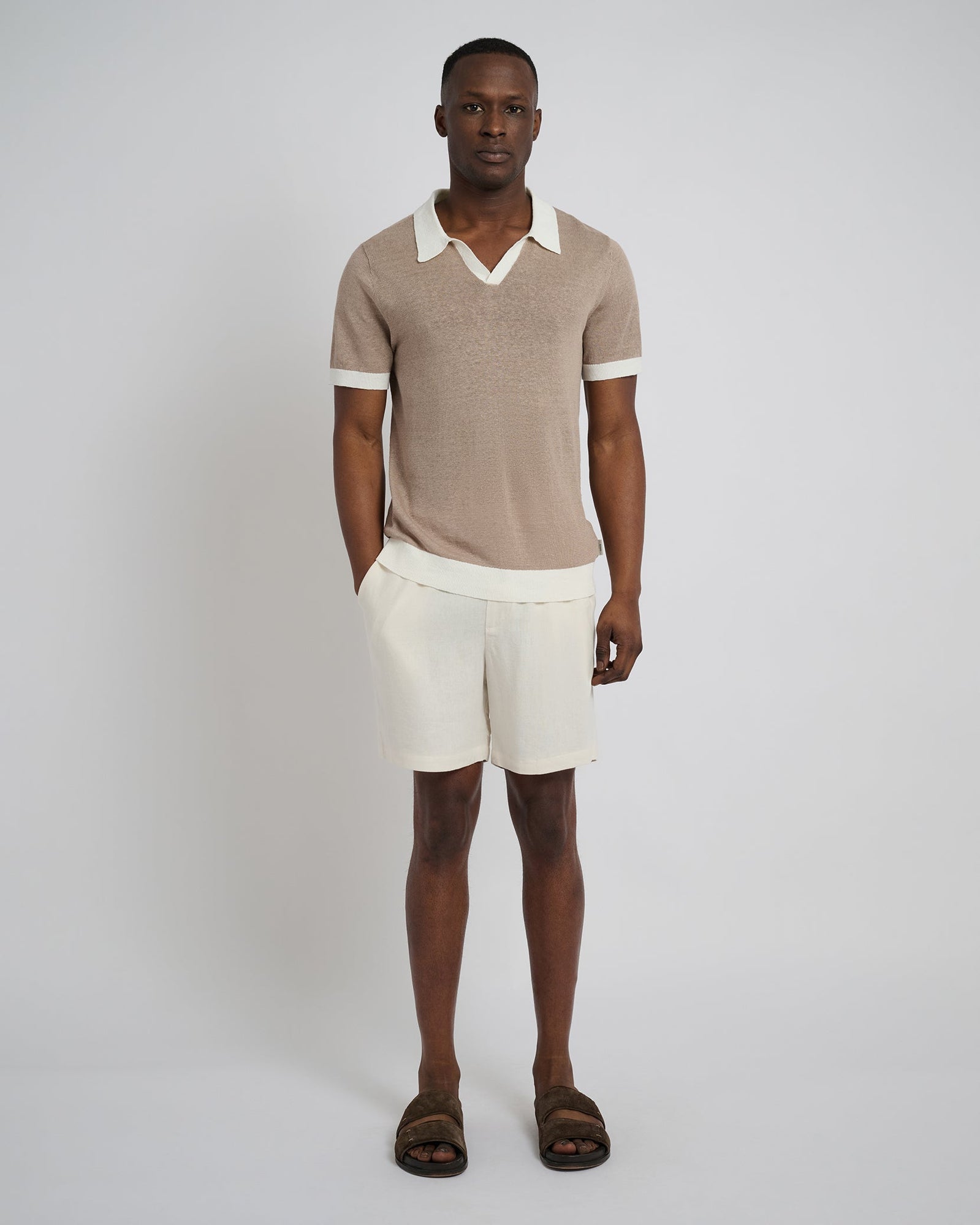 Mens | Classic Pull On Linen Swim Trunk 6in. | Oat
