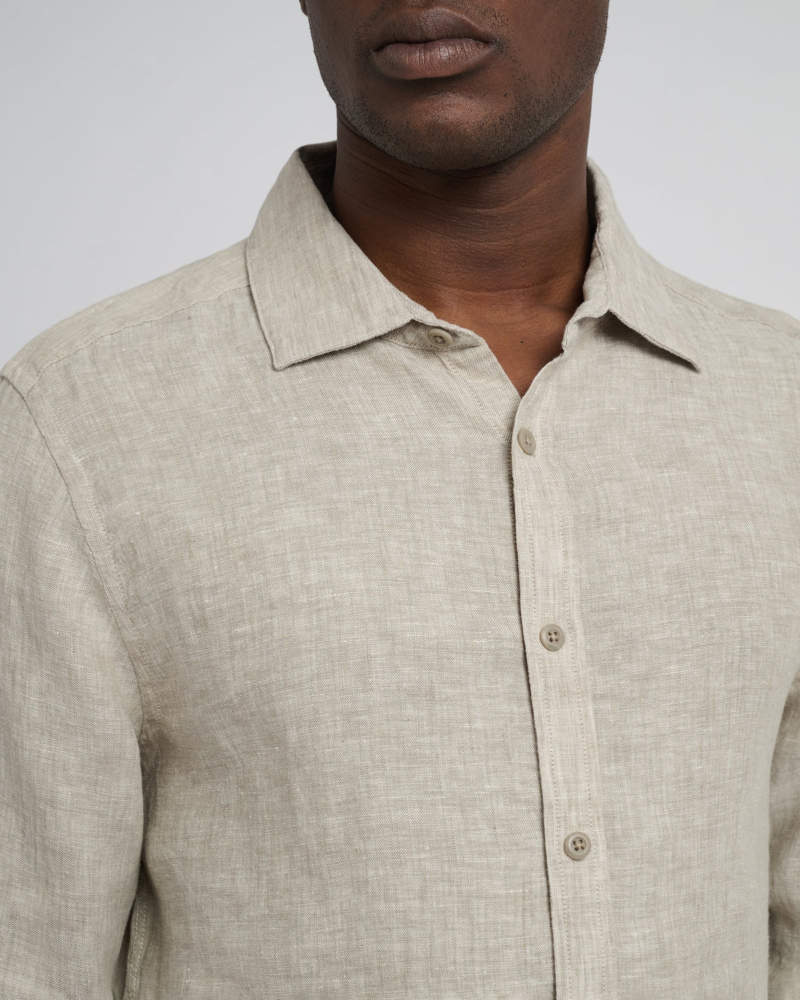 Mens | Linen Slim Fit Shirt | Tan