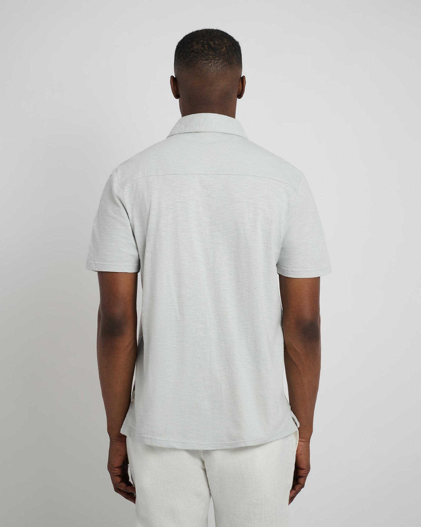 Mens | Slub Short Sleeve Polo | Light Gray