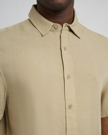 Mens | Standard Short Sleeve Linen Shirt | Sand