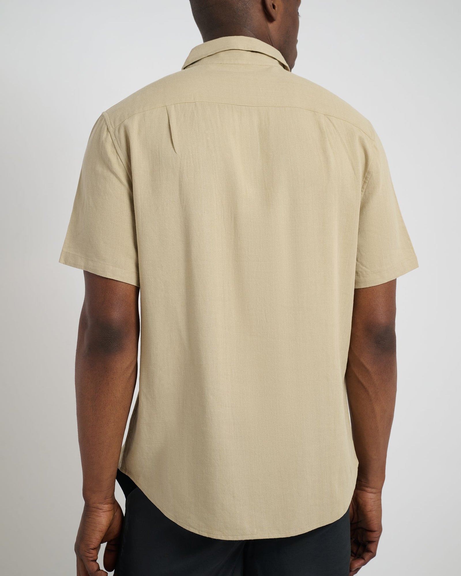 Mens | Standard Short Sleeve Linen Shirt | Sand