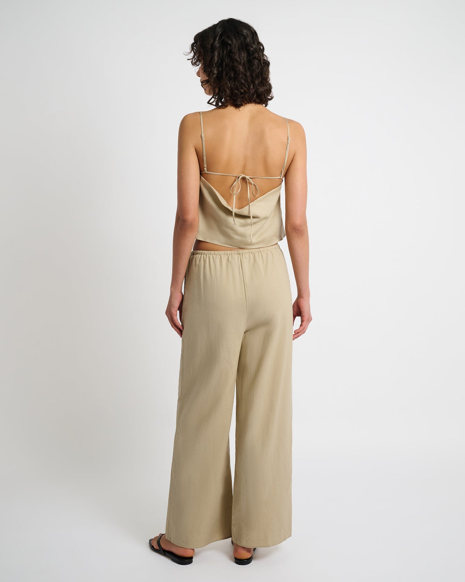 Womens | Air Linen Square Neck Tank Top | Jute