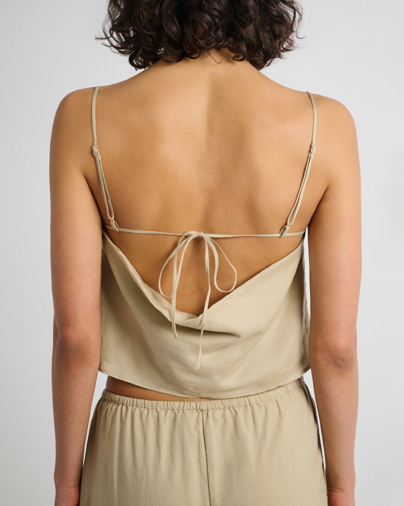 Womens | Air Linen Square Neck Tank Top | Jute