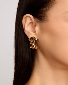Small Bow Earring - close-up detail | 18k gold earrings