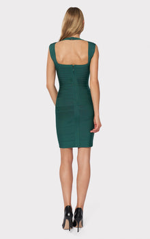 High Waisted Bandage Contour Pencil Skirt | Alpine Green