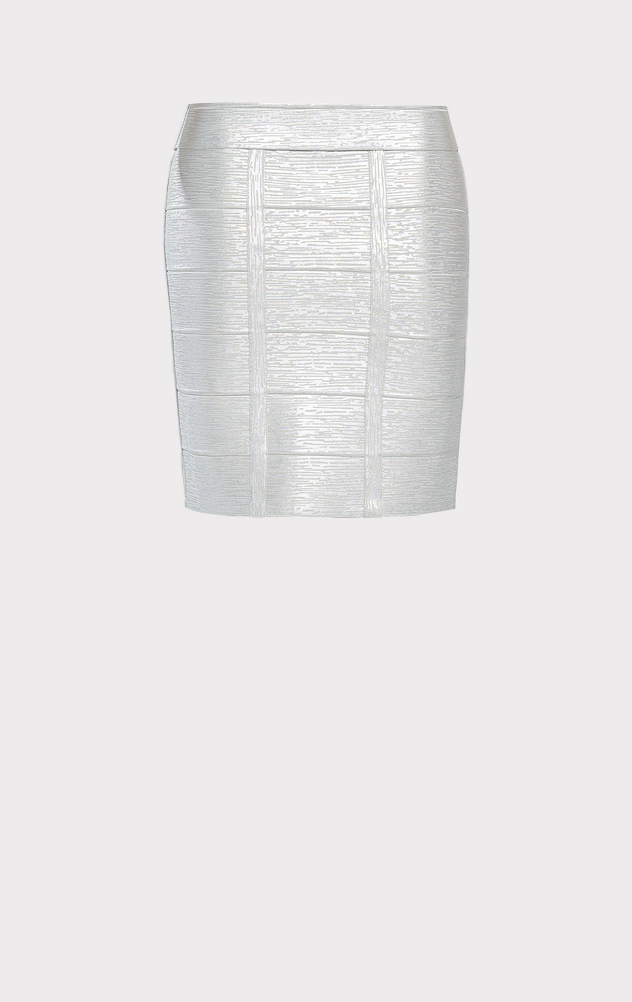 High Waisted Bandage Pencil Skirt Foil | Silver Foil