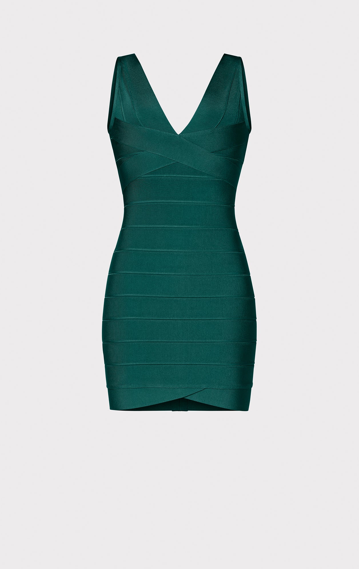 V Neck Mini Bandage Dress | Alpine Green