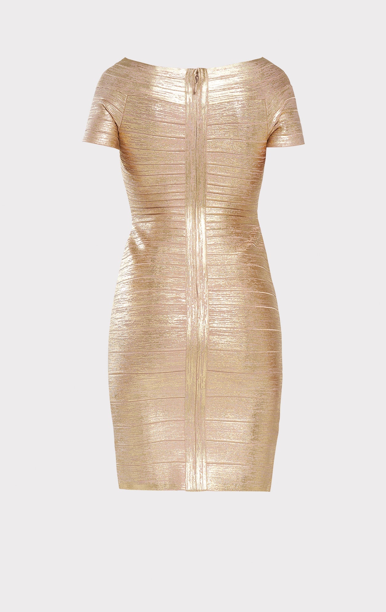 Off-Shoulder Bandage Dress Foil | Gold Foil