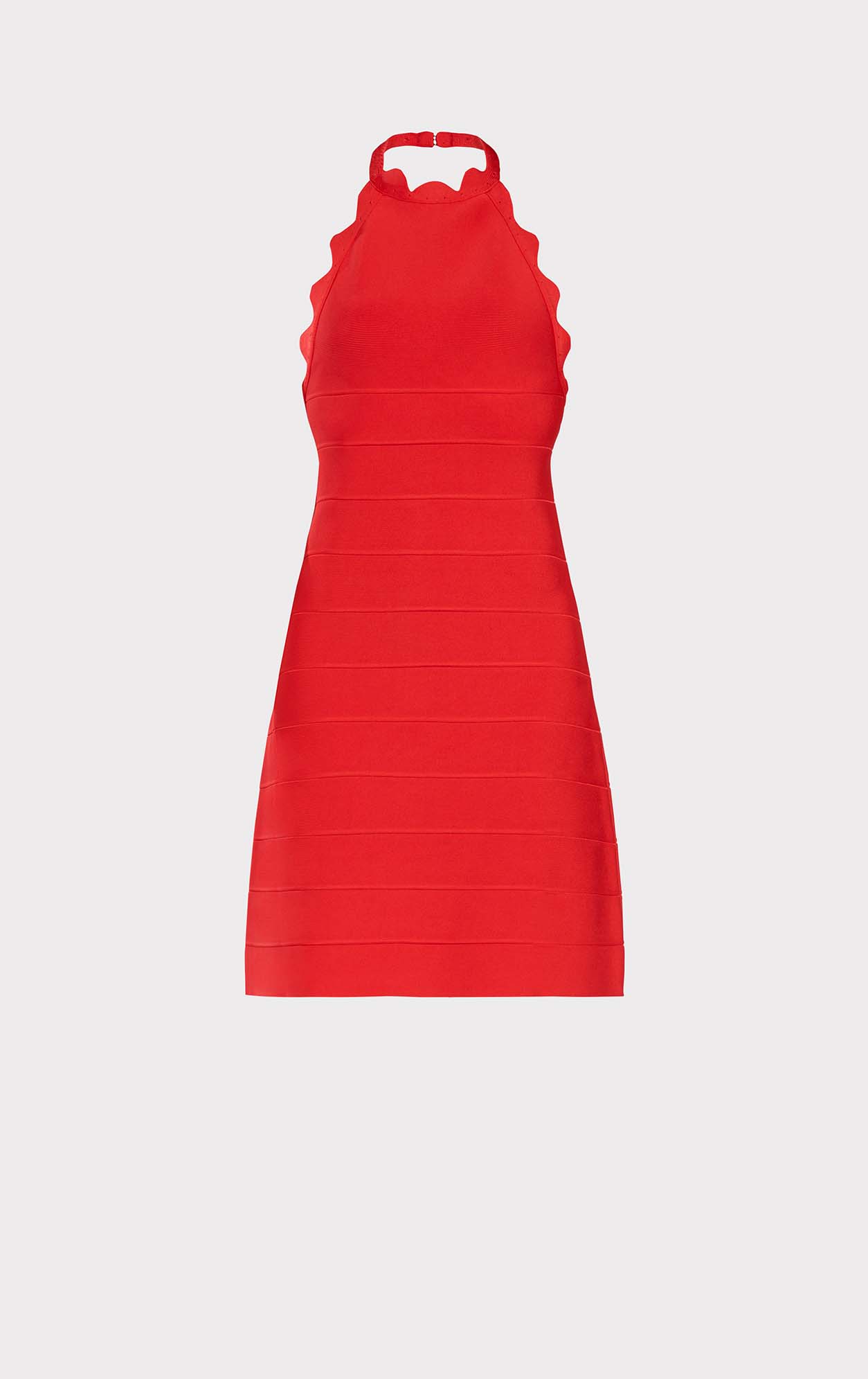 Scallop Edge Mini Dress | Coral Poppy