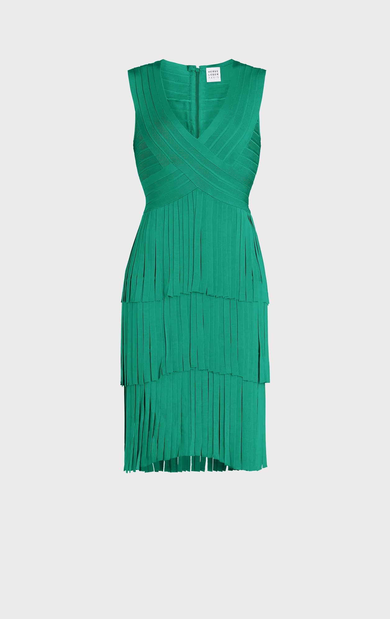 V Neck Fringed Midi Dress | Green Opal