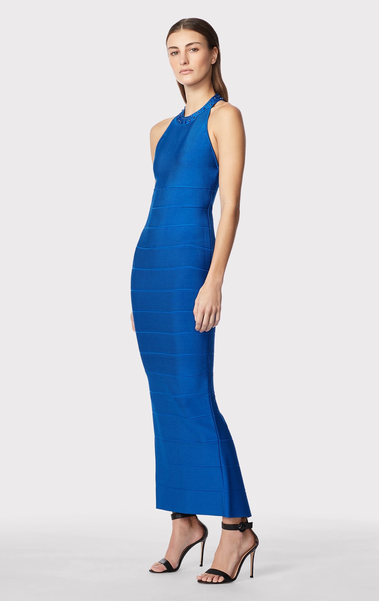 Halter Crystal Gown | Bright Blue