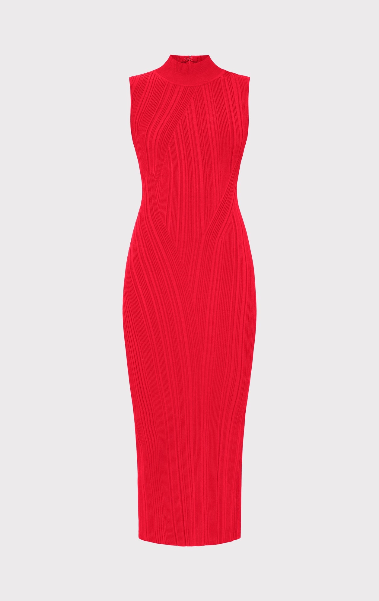 Rib Knit Sleeveless Turtleneck Dress | Red Lacquer