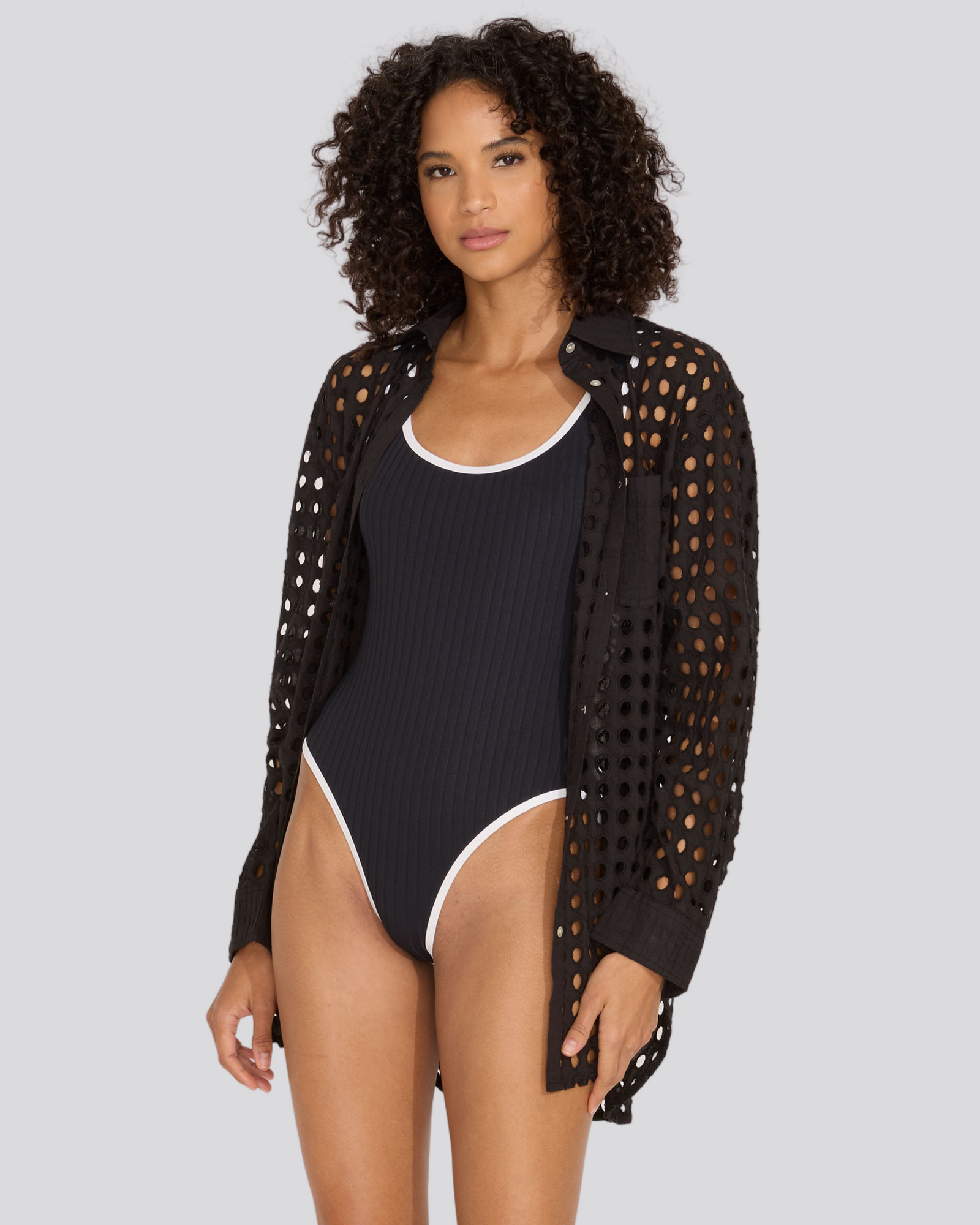The Eyelet Oxford Tunic - Solid & Striped