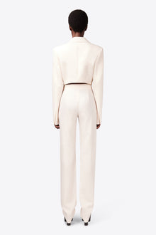 Crystal Brooch Trouser | Whipped White