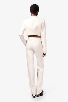 Crystal Brooch Trouser | Whipped White