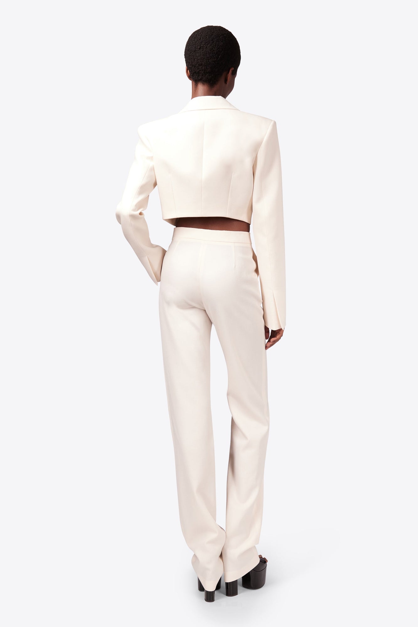 Crystal Brooch Trouser | Whipped White