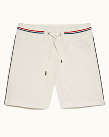 White Sand O.B Stripe Tipping Towelling Sweat Shorts | White Sand