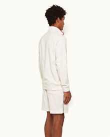 White Sand O.B Stripe Tipping Towelling Sweat Shorts | White Sand