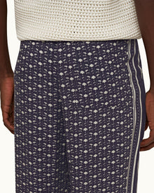 Dark Sapphire/Sea Mist Bandana Relaxed Fit Cotton Poplin Lounge Pants | Dark Sapphire/Sea Mist