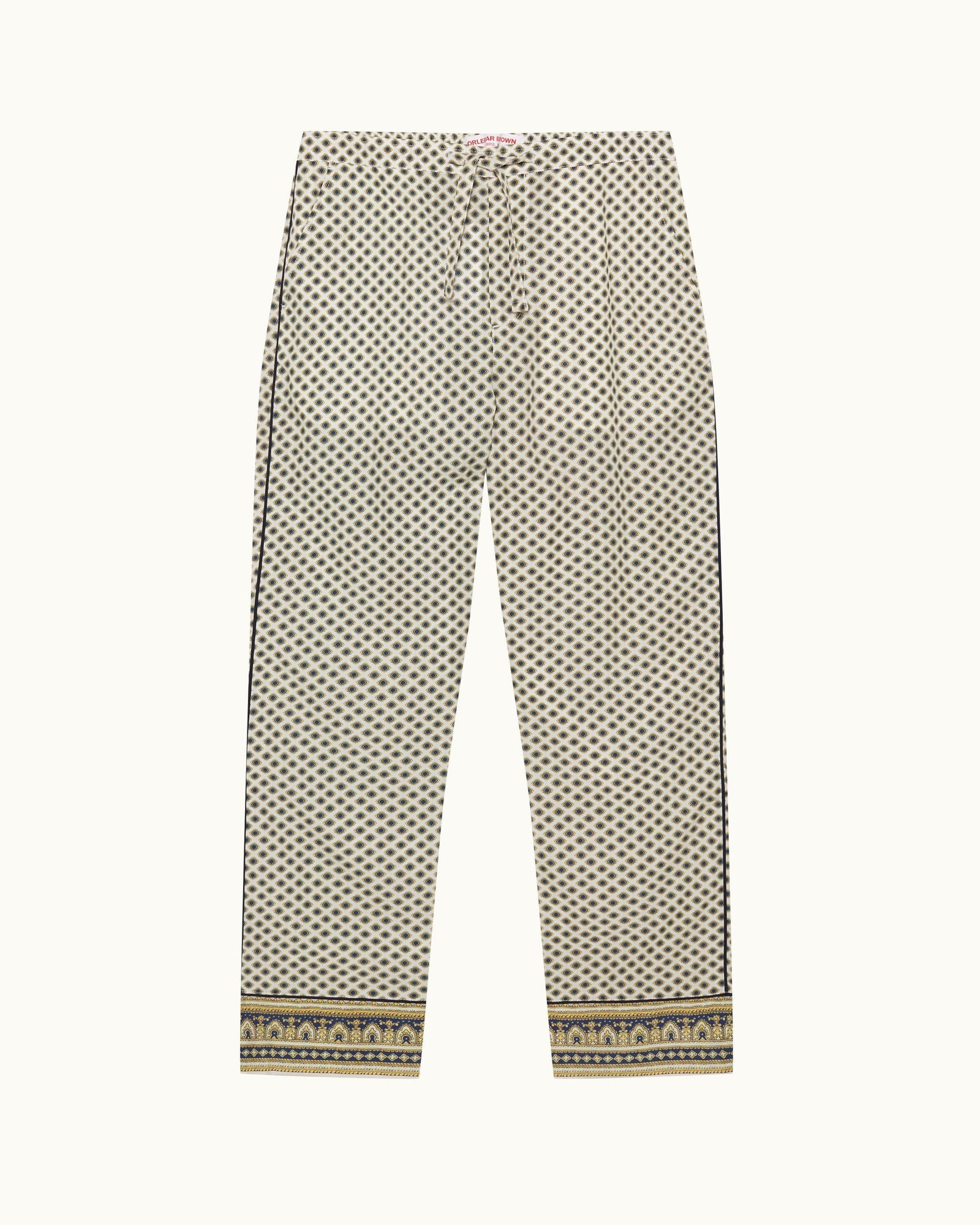 Alfred White Sand Solmio Print Relaxed Fit Lounge Trousers | White Sand