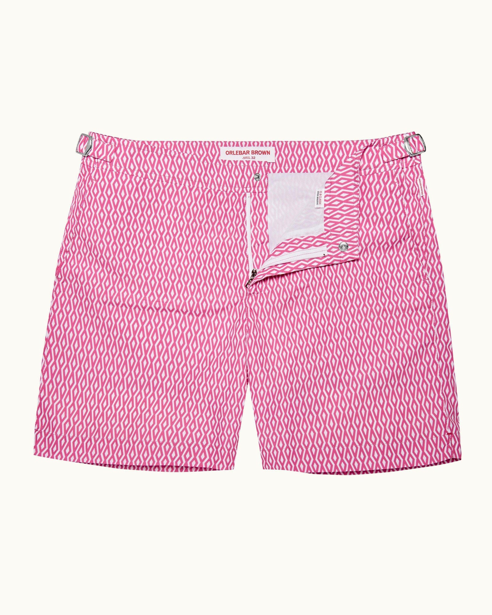 Wham/White Alado Geometric Print Mid-Length Swim Shorts | Wham/White