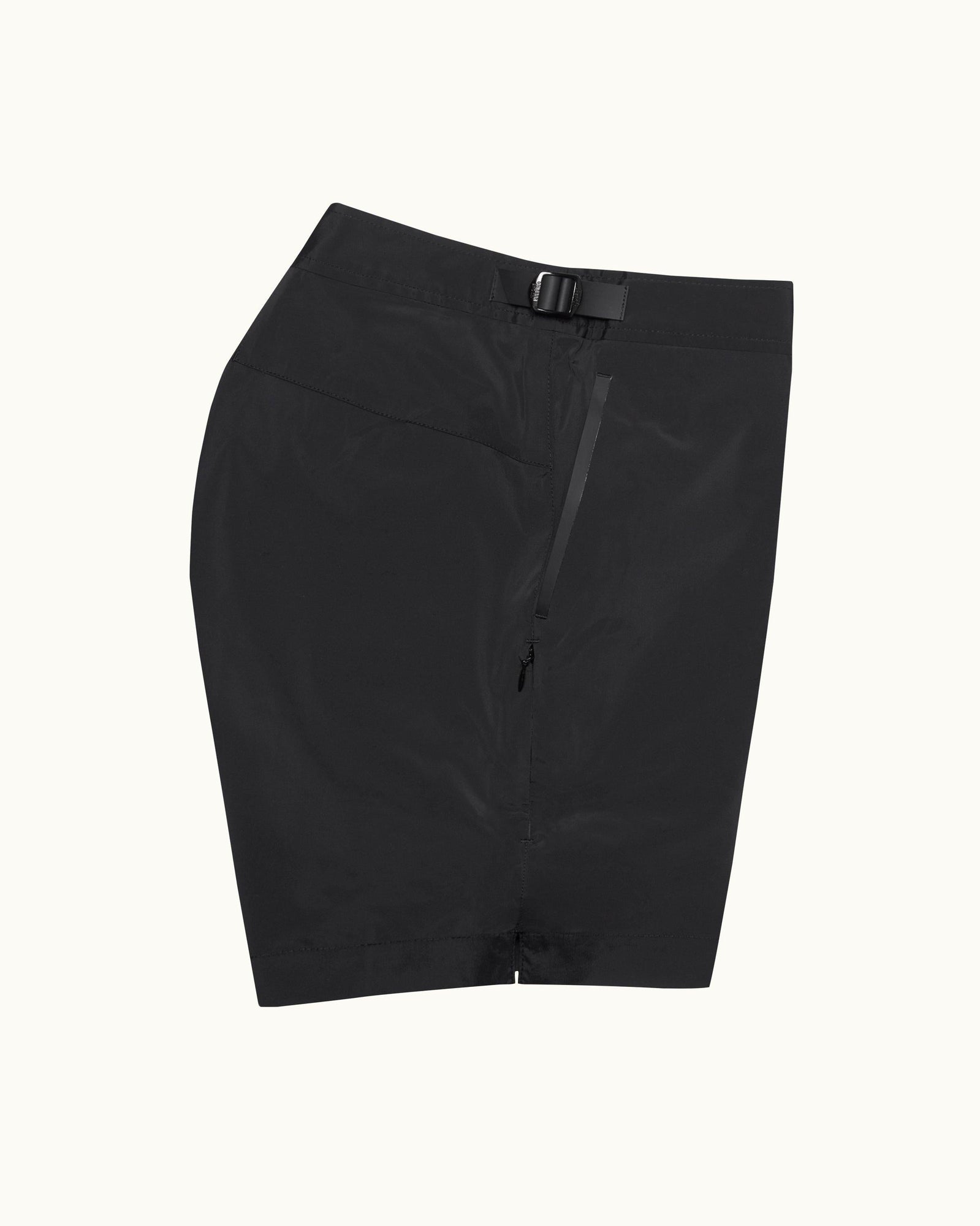 Black Mid-Length Bonded Swim Shorts | Black