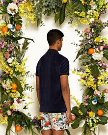 Bulldog Almond/Multi Botanical Mid-Length Swim Shorts | Almond