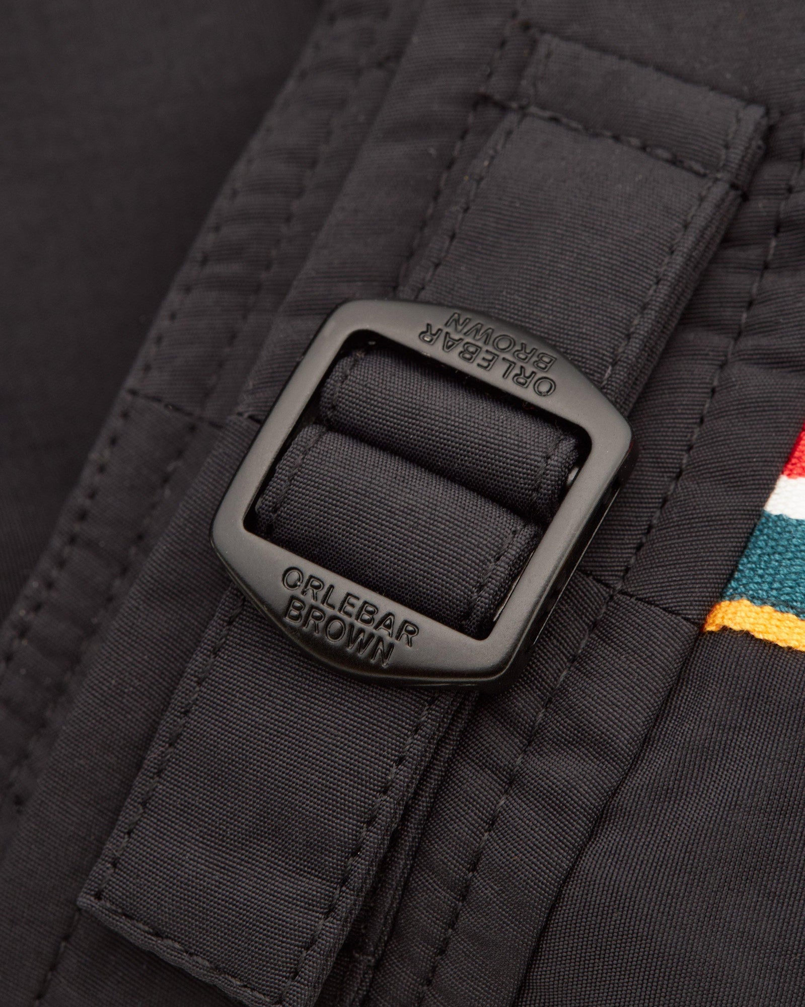 Bulldog Black Concealed O.B Stripe Tape Mid-Length Swim Shorts | Black