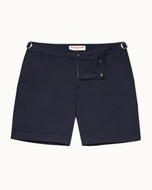 Bulldog Cotton Twill Navy Mid-Length Shorts | Navy